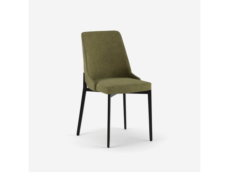  Lot de 4 chaises rembourrées en tissu facile à nettoyer charm - vert foncé  - Conforama C