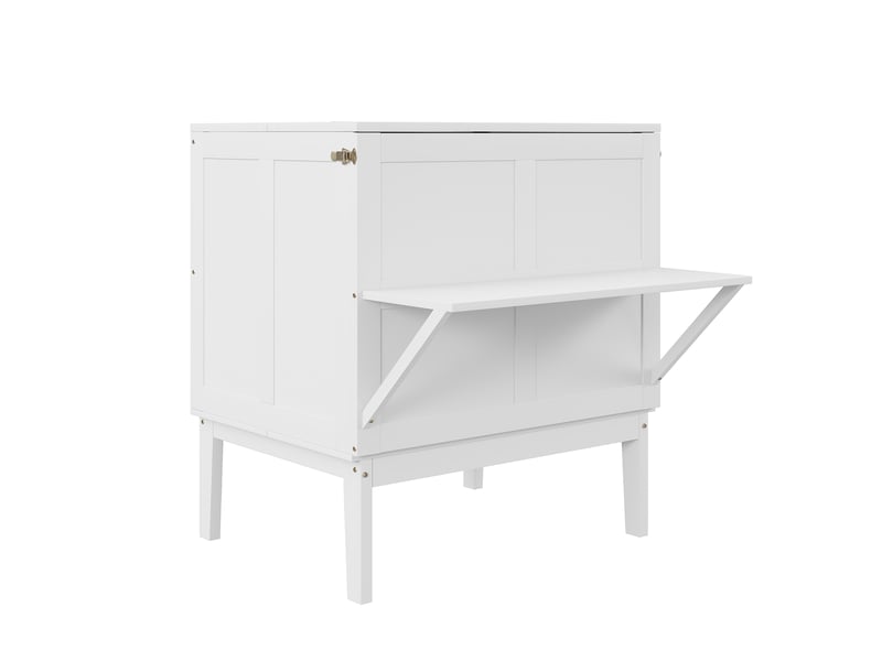  Lit escamotable 90x200 cm, lit d'adolescent avec sommier à lattes, blanc  - Conforama E