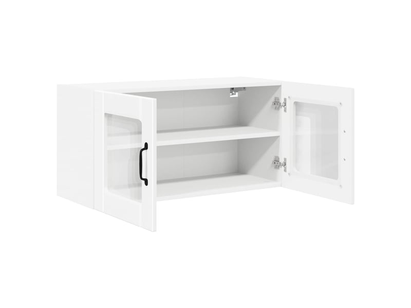 Meuble mural de cuisine, cabinet en verre mural blanc 80x31x40cm shl9632 - Conforama E