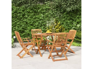 Ensemble à manger de jardin 5 pcs bois d'acacia solide shl686