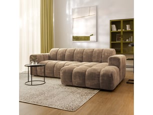 Canapé d'angle droit fixe MASSENO 3 places Tissu LUMO 30