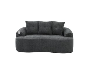 Canapé droit compressé fixe   2 places Tissu gris