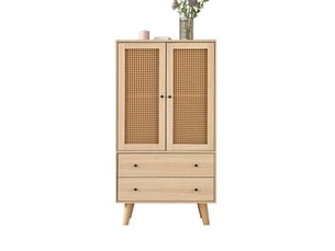 Buffet 2 porte(s) 2 tiroir(s) - 60 cm coloris bois clair