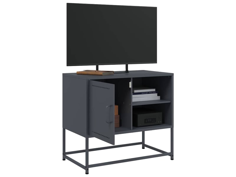  Meuble tv - banc tv - meuble de rangement anthracite 68x39x60,5 cm acier  - Conforama D