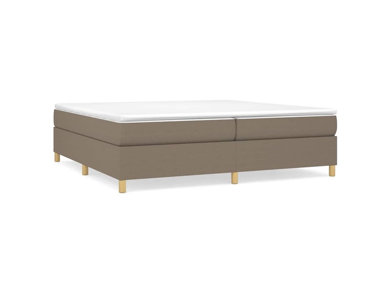  Lit double- lit adulte -  cadre de lit à lattes taupe 200x200 cm tissu  - Conforama A
