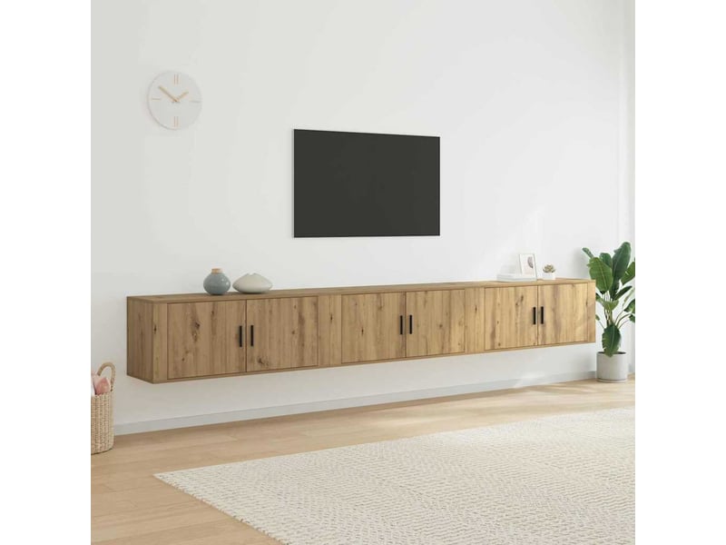  Ensemble de meuble tv mural 3 pcs chêne artisanal  - Conforama B