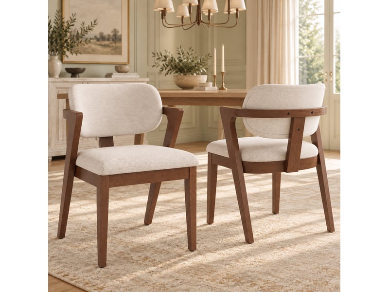  Lot de 2 chaises de salle à manger avec accoudoirs evryae  - Conforama D