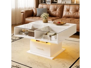 Table basse carré(e) coloris blanc <strong>HAUSS SPOLE</strong> <strong></strong> - 78 cmx45.5 cm