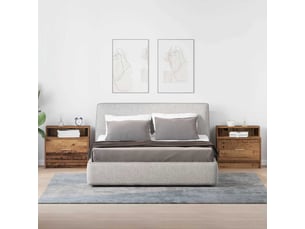 Lot de 2 tables de chevet - cabinet de chevet - table de nuit avec tiroir vieux bois 51x31x47 cm