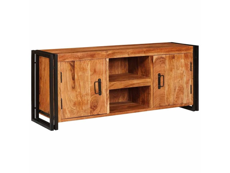  Meuble tv - banc tv - meuble de rangement marron 120 x 33 x 50 cm bois d'acacia massif  - Conforama C