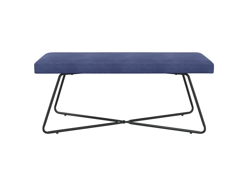  Banc, canapé 2 places bleu police 110x40x45 cm velours  - Conforama E