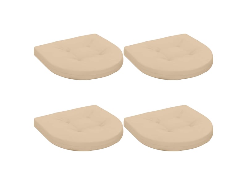  Lot de 4 coussins de siège, coussins d'assise 100 % polyester crème cf60067  - Conforama A