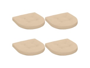 Lot de 4 coussins de siège, coussins d'assise 100 % polyester crème cf60067