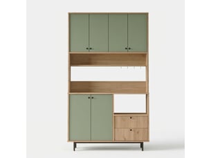 Buffet de rangement multiusage avec étagères et portes thromex - vert foncé