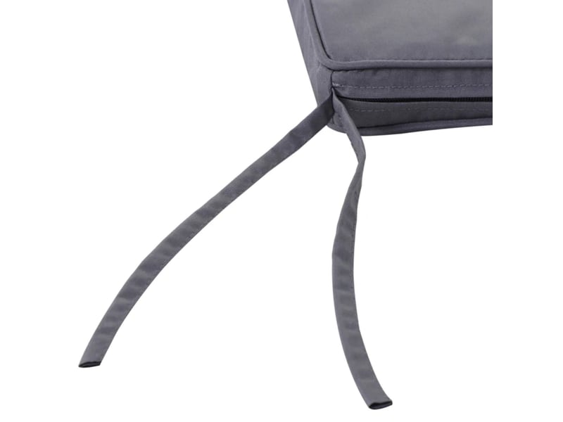  Coussins de jardin 45x45x5 cm – gris foncé – lot de 2, housses amovibles et liens de fixation, sans chaises  - Conforama E
