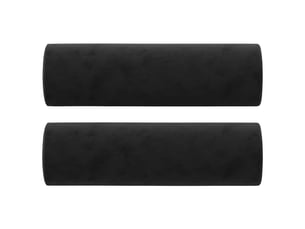 Lot de 2 coussins décoratifs noir ø15x50 cm velours cf60884