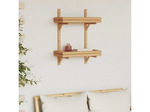 Étagère flottante, étagère suspendue montage mural marron 39 x 26 x 60 cm bambou cf42556