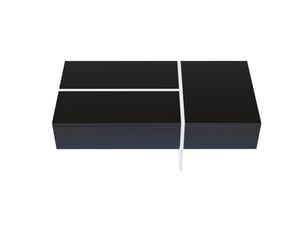 Table basse rectangulaire coloris noir LPOSPI - 50 cmx100 cm