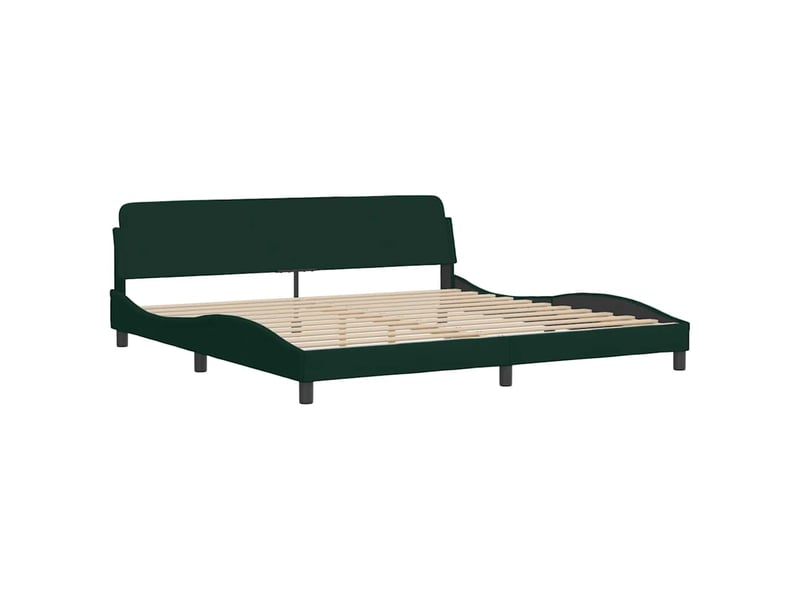 Lit double- lit adulte - cadre de lit sans matelas hanko vert foncé 200x200 cm velours - Conforama C