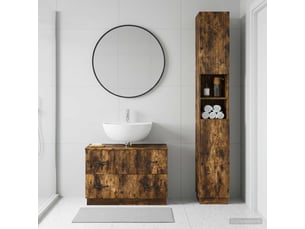 Ensemble de 2 meubles de salle de bain hoorn chêne fumé cf63183