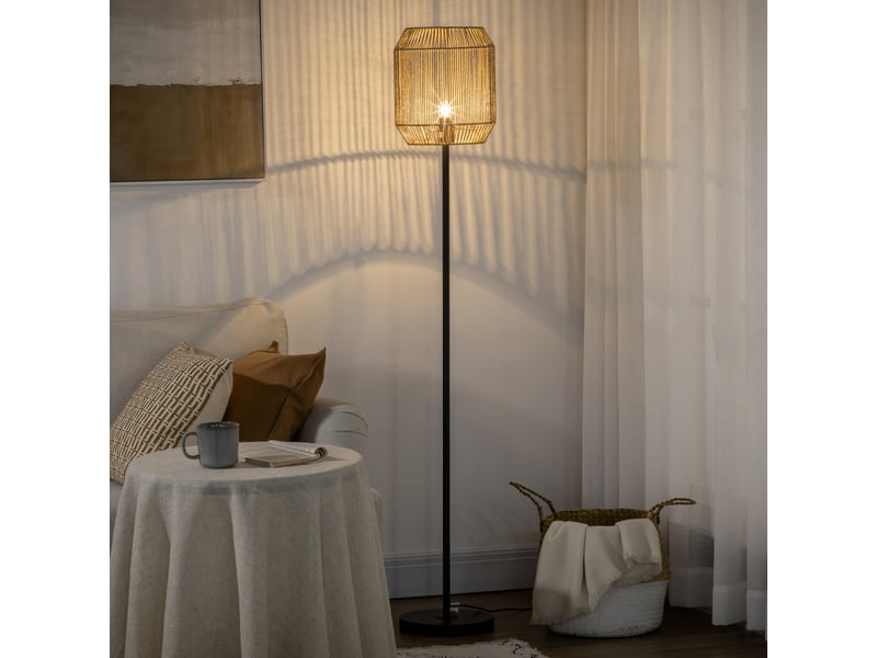  Lampadaire sur pied salon abat-jour en corde de papier  26 x 164h cm - design naturel base e27 max. 40w  - Conforama D