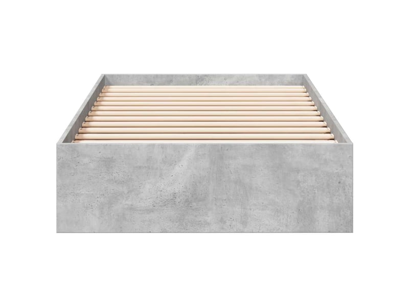 Lit simple- lit adulte - cadre de lit avec tiroirs sans matelas gris béton 100x200 cm - Conforama C