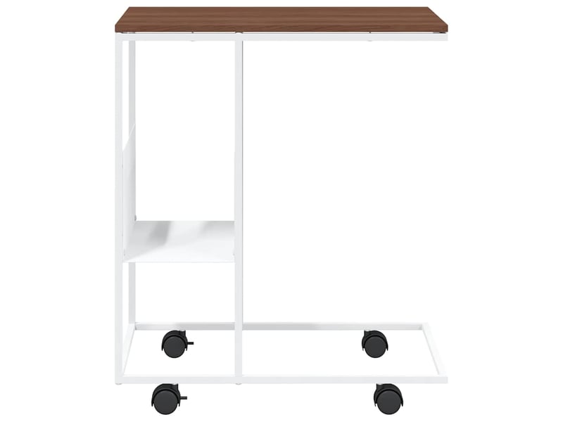  Table d'appoint | bout de canapé table basse avec roues marron 55x36x63,5cm bois d'ingénierie shl6512  - Conforama D