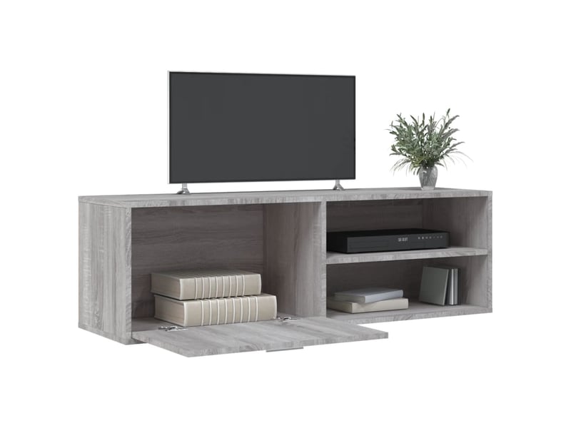  Meuble tv - banc tv - meuble de rangement sonoma gris 120x34x37 cm bois d'ingénierie  - Conforama C