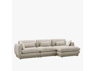 Canapé d'angle en tissu taupe - angle droit