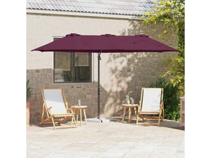 Parasol de jardin, parasol d'extérieur bordeaux 372x198x243 cm polyester et aluminium