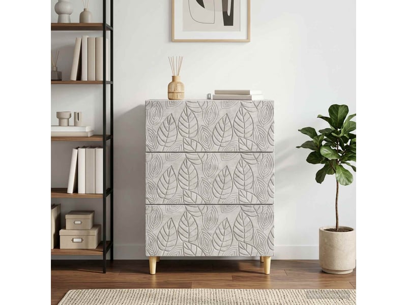  Armoire de rangement bureau, armoire à tiroirs gris béton 66 x 34,5 x 90 cm shl4015  - Conforama B