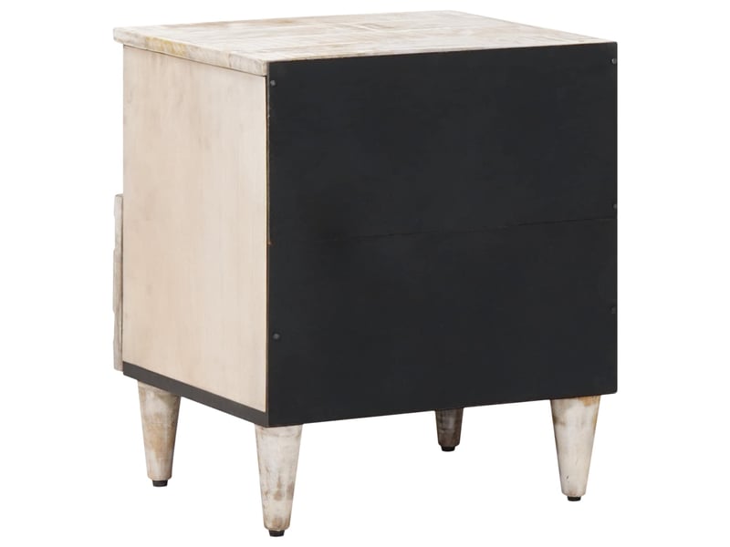  Table de chevet avec tiroir 2 pièces blanc 40 x 33 x 46 cm  - Conforama E