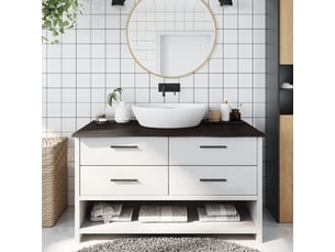 Comptoir de salle de bain, plan de travail marron foncé 100x60x2 cm bois traité cf65840