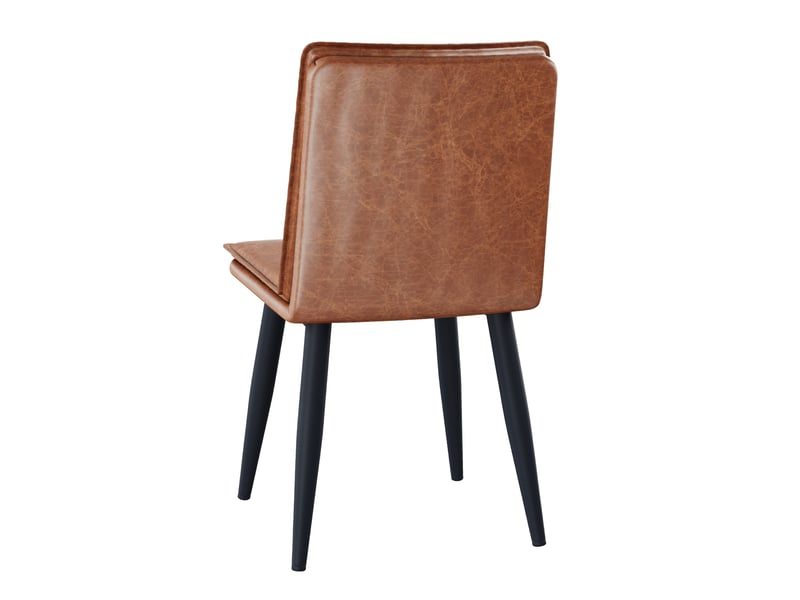  Lot de 4 chaises de salle à manger 49x57x84 cm conception en polyuréthane et métal marron  - Conforama E