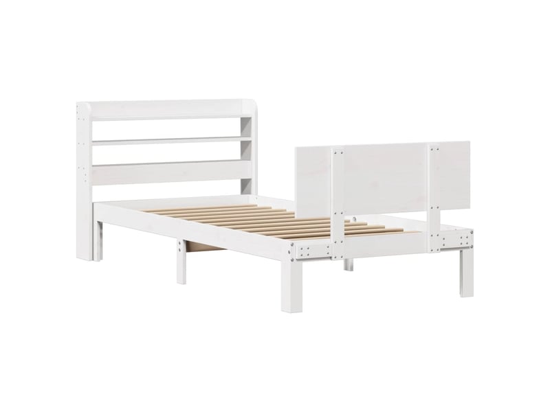  Lit simple- lit adulte -  cadre de lit avec tête de lit sans matelas blanc 90x200 cm  - Conforama B