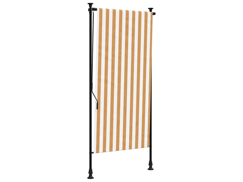  Store enrouleur, store roulant d'extérieur orange et blanc 100x270cm tissu acier cf47434  - Conforama A