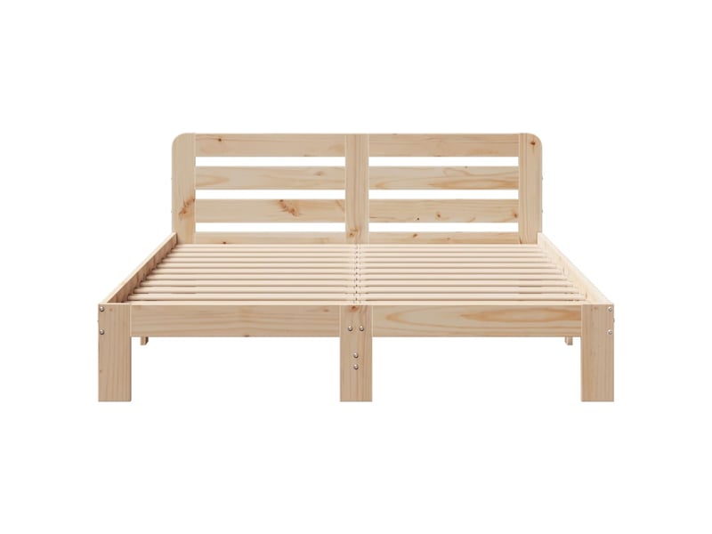  Lit double- lit adulte -  cadre de lit sans matelas 135x190 cm bois de pin massif  - Conforama C