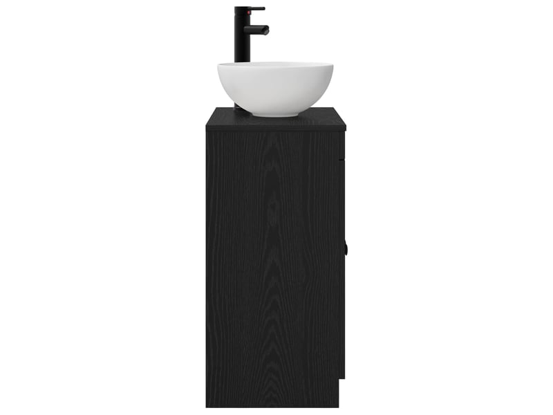  Meuble salle de bain avec évier, meuble de rangement noir 54x35x83 cm shl5832  - Conforama E