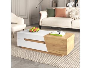 Table basse rectangulaire coloris naturel <strong></strong> <strong></strong> - 50 cmx120 cm
