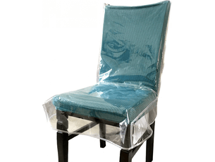 Lot de 4 housses de chaise de salle à manger en pvc transparent avec protection résistante à l'eau et à l'huile pour les fêtes, multicolore