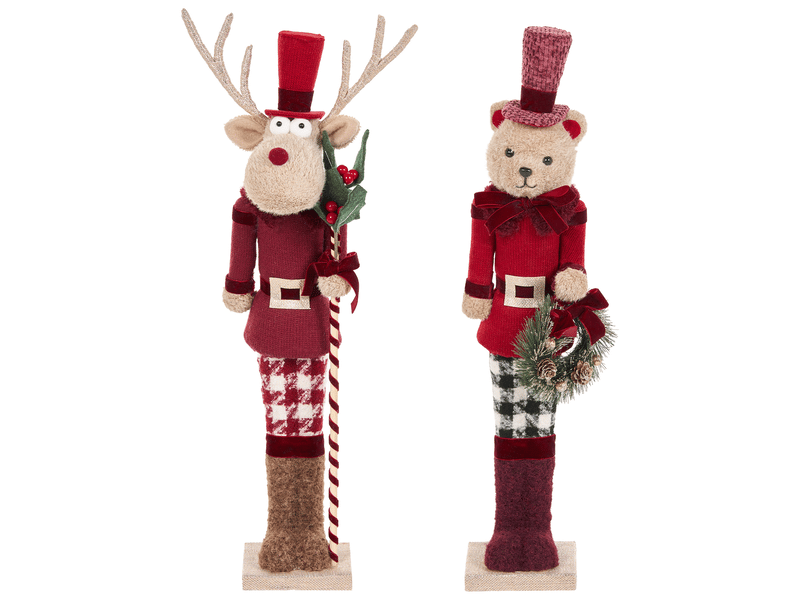 Lot de 2 figurines matala 6164 cm ours renne rouge  - Conforama D