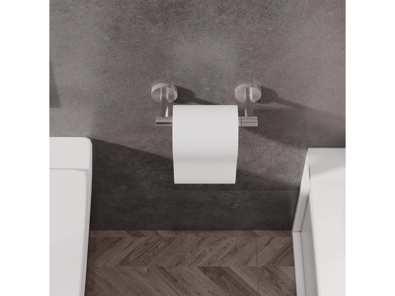 Porte-rouleau de papier toilette rotatif à double colonne en acier inoxydable, porte-papier toilette mural, brossé - Conforama E