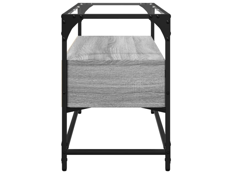  Meuble tv - banc tv - meuble de rangement avec dessus en verre sonoma gris bois d'ingénierie  - Conforama E