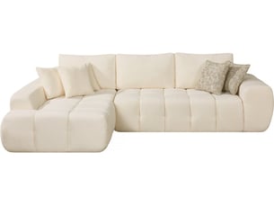 Canapé d'angle compressé gauche fixe <strong>HABITAT ET JARDIN</strong> <strong></strong> 4 places Tissu beige