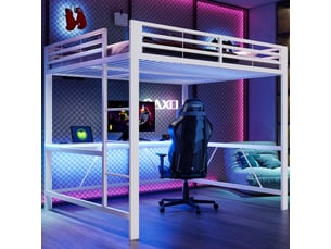 Lit mezzanine 160x200 cm <strong>STILVORA</strong> <strong></strong> coloris blanc