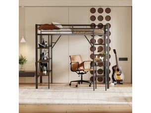 Lit mezzanine 90x200 cm <strong></strong> <strong></strong> coloris noir