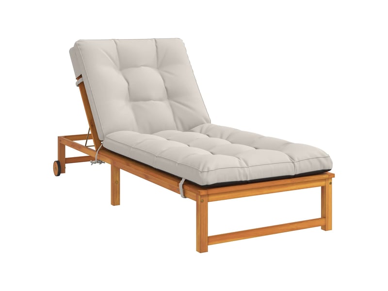Coussin de transat, coussin pour bain de soleil vianen 100 % polyester blanc 200 x 80 x 8 cm cf56267 - Conforama C