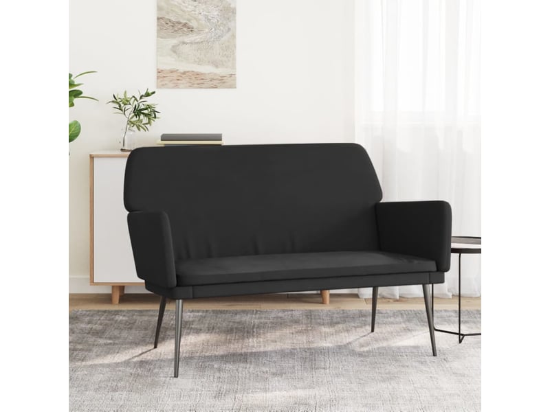  Banc chambre, banc de lit noir 108x79x79 cm velours shl51208  - Conforama B