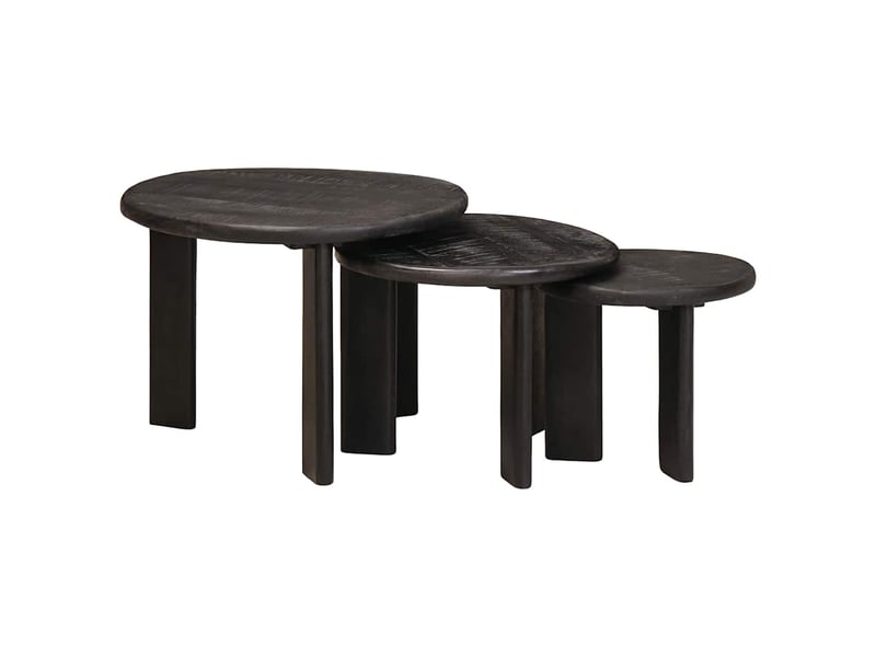  Tables basses gigognes 3 pcs - table de salon - table à thé blanc ø 54 x 40 cm  - Conforama B