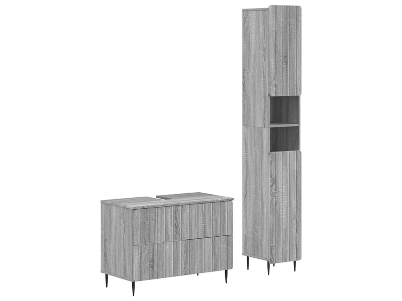  Ensemble de 2 meubles de salle de bain zwolle sonoma gris cf63243  - Conforama A